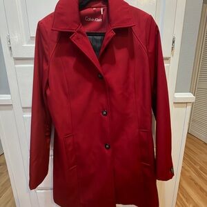 Calvin Klein Women's Red long overcoat M